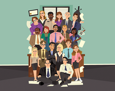 The Office character design characters comedy faces humor illustration people sitcom television the office