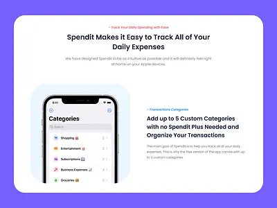 Spendit - Marketing Website design digital design ios app ios app design landing page marketing website mobile app product design ui ui for web uiux web design web ui