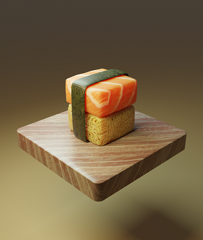 Sushi for breakfast 3d art blender digital food model