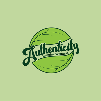 Authenticity logo design authentic authenticity branding design graphic design green illustration leaf logo typography vector