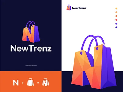 NewTrenz (Ecommerce Logo Concept) best logo design brand branding conceptual logo creative ecommerce logo ecommerce logo letter n modern logo letter n with shopping bag logo logo design logotype n logo n logo design n shop logo online cart logo shop logo shopping bag logo typography logo website logo design