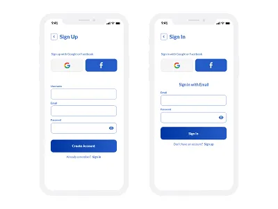 DailyUI #001 signin signup
