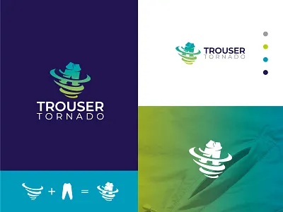 Trouser Tornado logo branding branding identity design business agency service cloth design flat grid gloden ratio icon illustrator color illustration logo saas sass b2c shop software application desktop startup b2b product