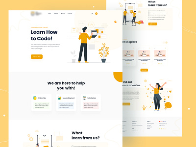 E-Learning Home Page UI Design code design home page landing home page landing page design landing page design idea landing page design services landing page design templates learn webdesign learning website marketing agency marketing campaign sales funnel ui landing page ux design web development