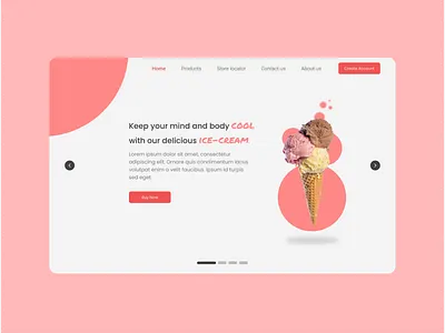 Ice-cream website landing page art branding design graphic design illustration logo typography ui ux
