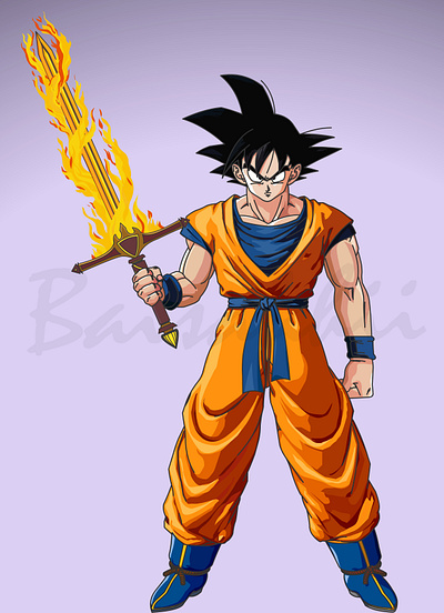 Warrior Goku anime cartoon character comic illustration