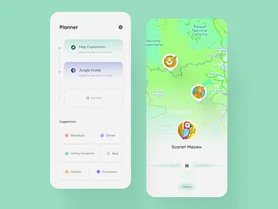 Our Earth - Exploration App earth environment explore exploreapp green itinerary map minimal mobile nature navigation newdesign2021 plan planner planning tourism tourismapp travel travelapp wildlife