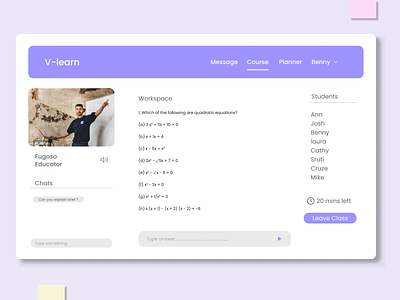 V-learn web ui - Course page app branding design icon illustration logo typography ui ux vector
