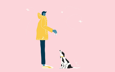 His yellow raincoat branding design flat graphic design illustration illustrator minimal ui vector