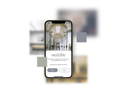 neartby - landing page art design minimal mobile museum ui ux