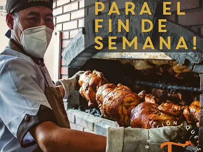 Listos para el fin de semana - Tradición Restaurant facebook post photoshop product photography promo typhography