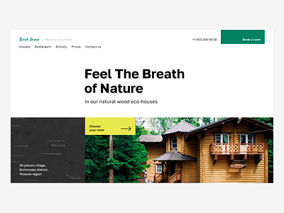 Nature Hotel Website design forest grove hotel landing landing page minimalist nature web deisgn website