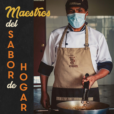 Maestros del sabor - Tradición Restaurant facebook post illustrator photoshop typhography