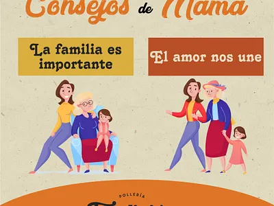 Consejos de Mamá - Tradición Restaurant facebook post illustrator typhography vector