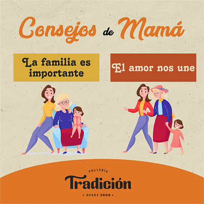 Consejos de Mamá - Tradición Restaurant facebook post illustrator typhography vector