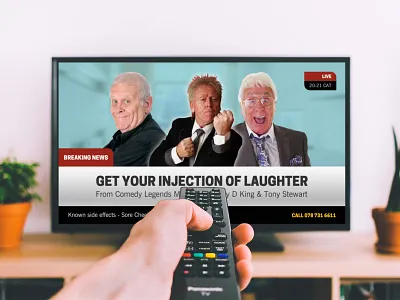 Tony Stewart Advert Breaking news advert breaking news comedian comedy show design dribbble graphic design graphicdesign news