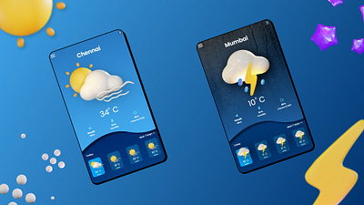 Weather App by Monish.E 3d animation appdesign branding climate design graphicdesign typography ui uidesign uiux uiuxdesign userexperience ux weatherapp websitedesign