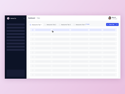 Dashboard Tabs app dashboard tabs ui web web app