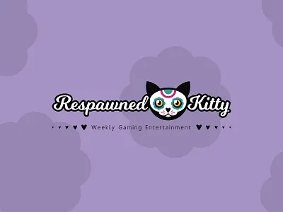 Respawned Kitty Full Logo 2021 branding cat design dribbble gameplay girl graphic design graphicdesign kitten logo skull youtube youtuber