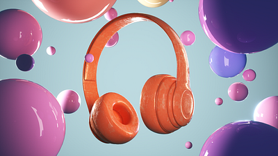 Headphones 3d 3d art 3d artist 3d illustration 3d illustrator 3d modeling design designer graphic design illustration modeling render stylized