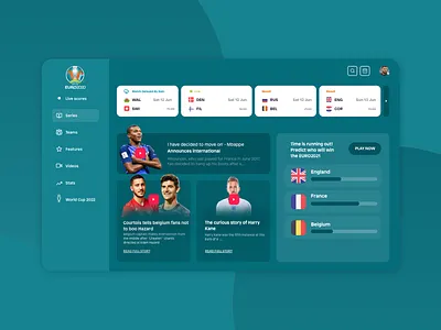EURO 2021 - Fixtures & Results 2021 design football ui design uxui web