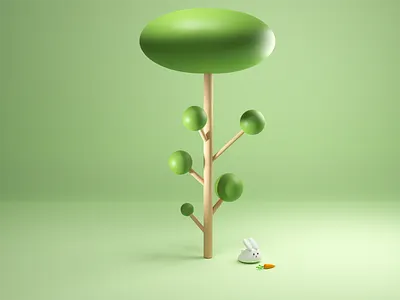 Tree & Rabbit 3d blender blender3d design