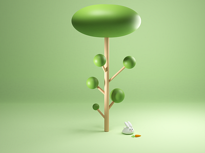 Tree & Rabbit 3d blender blender3d design