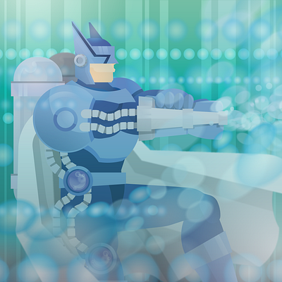 Elemental HERO Bubbleman elementalhero flat graphic art illustration vector vector illustration yugioh