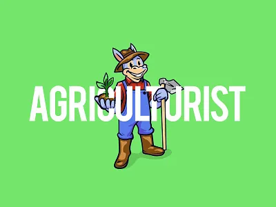 The Donkey Farmer Character branding design donkey dribbble farm farmer farming flat go green illustration logo tree typography ui ux vector
