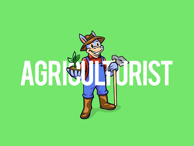 The Donkey Farmer Character branding design donkey dribbble farm farmer farming flat go green illustration logo tree typography ui ux vector