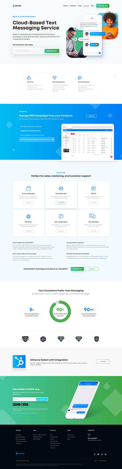 Sakari.io Branding and Web Redesign artwork branding custom artwork freelancer homepage illustration landing page messeng saas app saas web text text message ui ux web web app web artwork web artwork design web development web landing page website