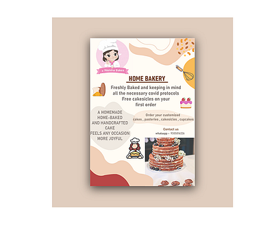 A bakery Pamphlet for my custmer. bakery branding design graphic design home bakery illustration logo typography ui ux vector