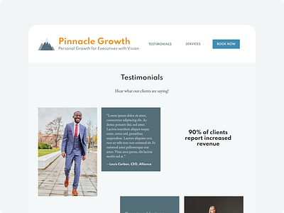 Testimonials for executive coaching dailyui design ui ui ux ui design uidesign uiux website