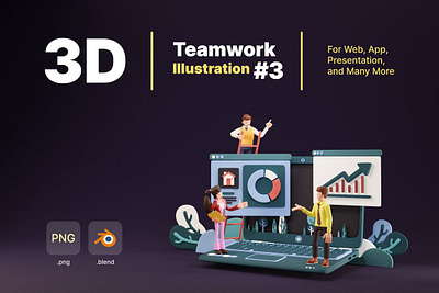 3D Teamwork Illustration 3d 3d animation 3d art 3d character 3d concept 3d illustration animation app branding concept conceptual design graphic design illustration logo motion graphics page teamwork ui website