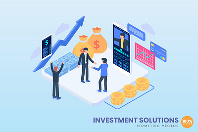 Investments Solutions Illustration Concept 3d 3d animation 3d art 3d character 3d illustration animation app banner branding concept design graphic design illustration isometric landing page logo motion graphics page pages ui