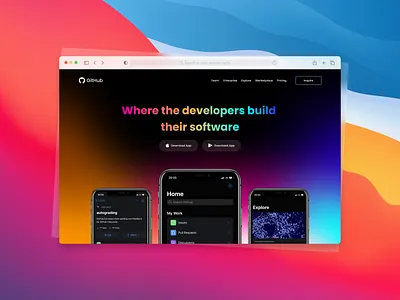 Landing Page - Hero Section Concept Design design figma github hero design hero image hero section illustration landing design landing page ui uidesign uiux ux
