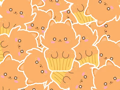 Cup Cake Kitty Illustration art branding design illustration vector