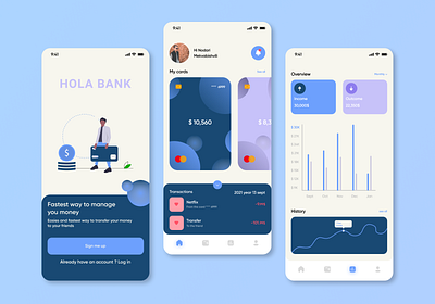 HOLA BANK app appdesign apple appliaction applicationdesign design illustration ios iphone mobile mobileapp mobilebank mobilebanking ui uidesigner uiux uiuxdesign uiuxdesigner ux uxdesigner