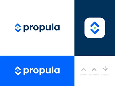 propula - Logo Design Concept arrow brand identity branding business company concept design designer portfolio designs down growth human logo logo designer logoinspiration people population presentation propula up