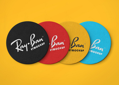 Coaster Mockup Collection branding coaster design illustration label logo menu psd template ui