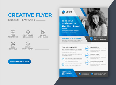 Corporate Blue Color Scheme Business Flyer Design Template brand design brand identity business commercial corporate corporate flyer graphic design promotion flyer