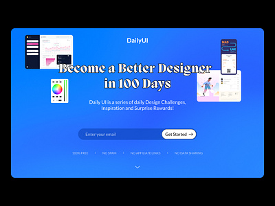 Daily UI 100: Redesign Daily UI Landing Page daily 100 challenge daily ui daily ui 100 dailyui dailyui 100 dailyuichallenge landing landing page redesign subscribe ui