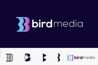 Bird Media....fun with B b logo bird logo branding design dream touch flat illustration logo logo maker minimalist modern logo pin tool ui vector