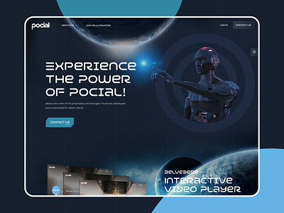 Pocial Futuristic Landing page 3d clean ui design futuristic galaxy homepage design globe graphic design illustration landing page design logo milkyway minimal modern design motion graphics poll design product design ux visual design webpage design