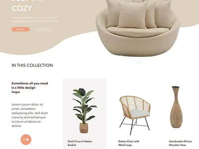 COZY Web Landing Page design ui