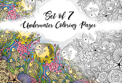 Underwater Lineal Art adult coloring coloring pages coloring pages design lineal art lineal design underwater