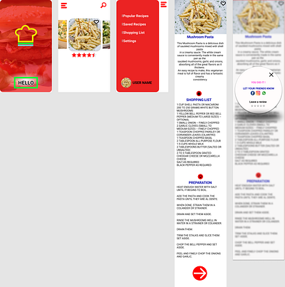 Recipe App in Figma animation branding design graphic design icon illustration landingpage logo recipe app ui vector