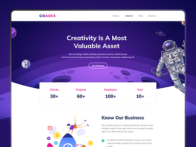 Coagex Landing page branding css design designinpiration graphic design illustration landingpage landingpagedesign logo typography ui ux vecor