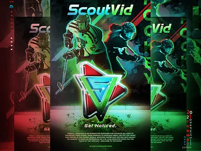 Sport Poster · ScoutVid Ice Hockey · Adobe Photoshop branding concept art design digital art fine art flat graphic design hockey poster logo modern poster poster design poster trend sport poster design typography vector