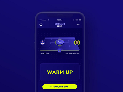 Baseline's mobile app CountDown Ui Animation animation app ball blue bounce competition countdown design game interaction minimal mobile motion product design sport tennis ui ux vector yellow